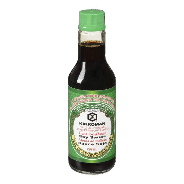 Kikkoman soy sauce less sodium, 10oz