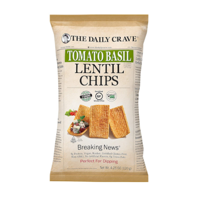 The Daily Crave Lentil Chips, Tomato Basil, 4.25oz