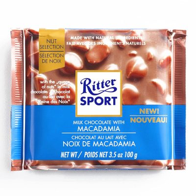 Ritter Sports, Milk Chocolate w/ Macadamia, 3.5oz