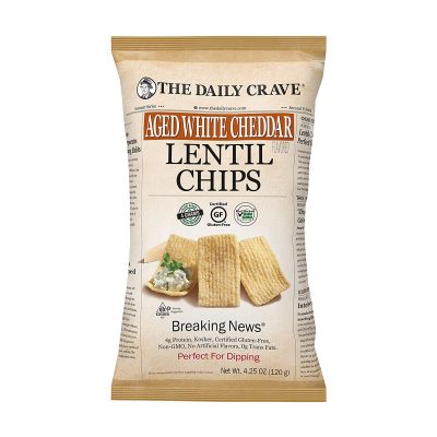 The Daily Crave Lentil Chips, Aged White Cheddar, 4.25oz