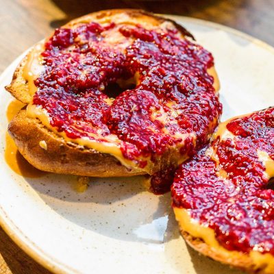 Bagel with Peanut Butter and Jelly