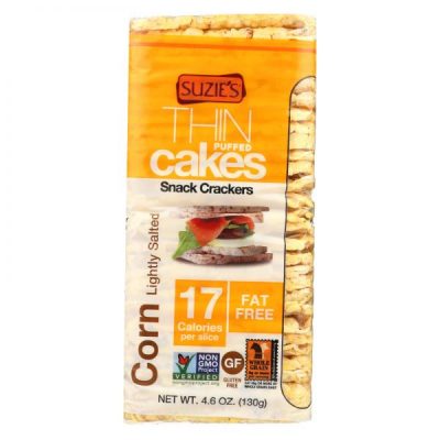 Suzies Thin Puffed Cakes, Corn Lightly Salted, 4.6oz