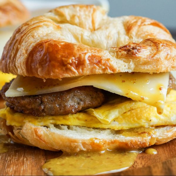 Sausage, Egg, & Cheese on Croissant - Hilltop Perk Deli