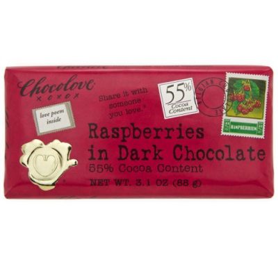 Chocolove, Raspberries in Dark Chocolate, 3.1oz